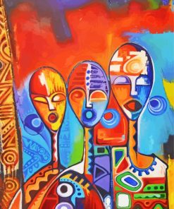 African Abstract People Art Diamond Painting
