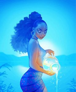 Aquarius Black Woman Diamond Painting