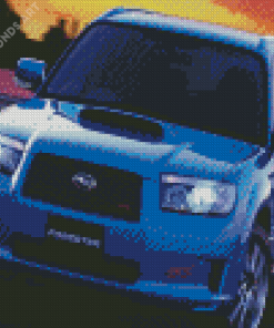 Blue Forester Car Diamond Painting