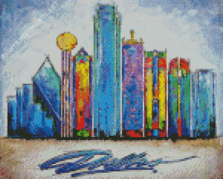 Dallas Skyline Art Diamond Painting