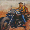 Girl On Harley Davidson Diamond Painting