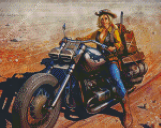 Girl On Harley Davidson Diamond Painting