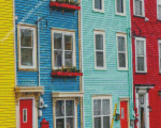 Jellybean Houses Newfoundland Diamond Painting