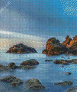 Mediterranean Seascape Rocks Diamond Painting