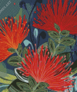 Pohutukawa Flower Illustration Diamond Painting