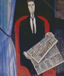 Portrait Of A Man With A Newspaper By Andre Derain Diamond Painting