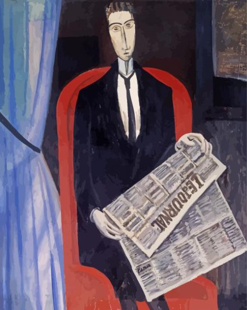 Portrait Of A Man With A Newspaper By Andre Derain Diamond Painting