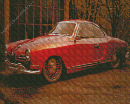 Red Volkswagen Karmann Ghia Diamond Painting