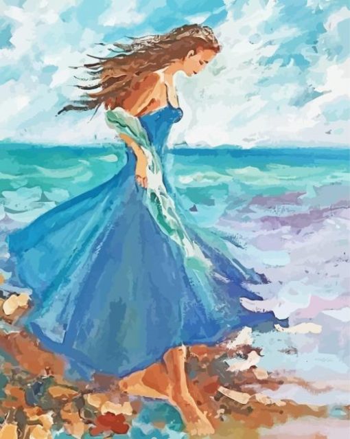 Seaside Woman Art Diamond Painting