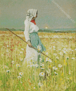 Woman In Meadow Diamond Painting