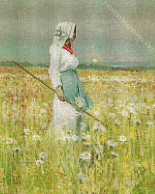 Woman In Meadow Diamond Painting