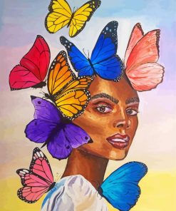 Black Woman With Butterfly Diamond Painting