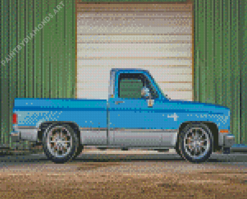 Blue Chevy C10 Truck Diamond Painting