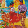 Couple In Nazare Art Diamond Painting