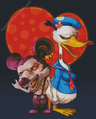 Creepy Mickey Mouse And Donald Duck Diamond Painting