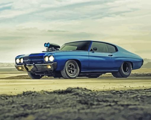 Dark Blue Chevelle Ss Diamond Painting