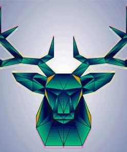 Deer Head Geometric Illustration Diamond Painting