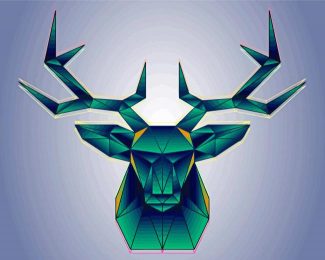 Deer Head Geometric Illustration Diamond Painting