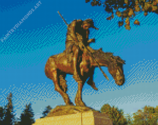 End Of The Trail Statue Diamond Painting