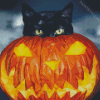 Halloween Cat Illustration Diamond Painting
