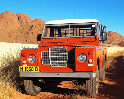 Orange Land Rover Diamond Painting