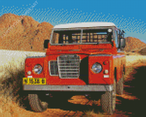 Orange Land Rover Diamond Painting