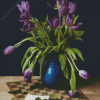 Purple Floral Vase Diamond Painting