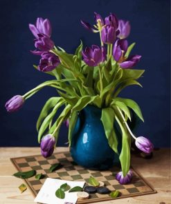 Purple Floral Vase Diamond Painting