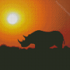 Rhino Sunset Silhouette Diamond Painting