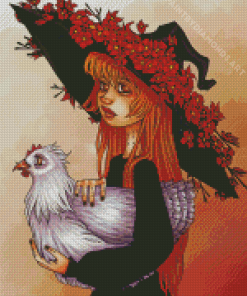 Witch And Chicken Diamond Painting