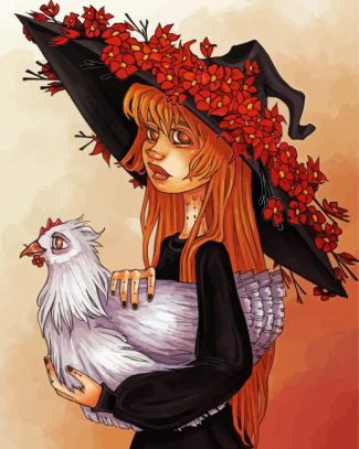 Witch And Chicken Diamond Painting