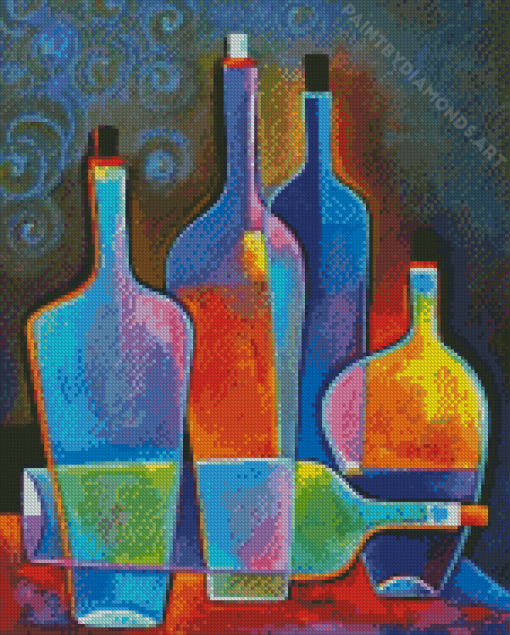 Abstract Glass Bottles Diamond Painting