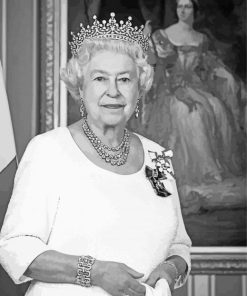 Black And White Elizabeth Queen Diamond Painting