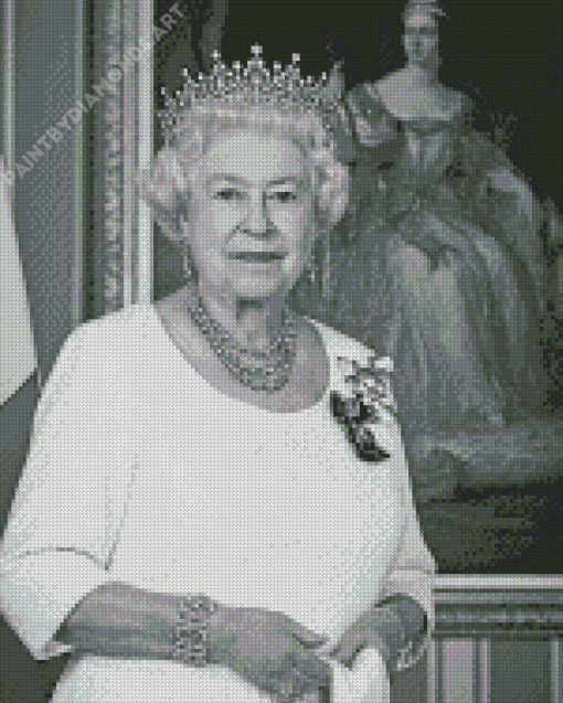 Black And White Elizabeth Queen Diamond Painting