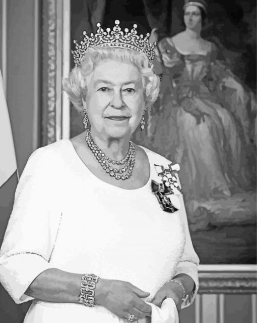 Black And White Elizabeth Queen Diamond Painting