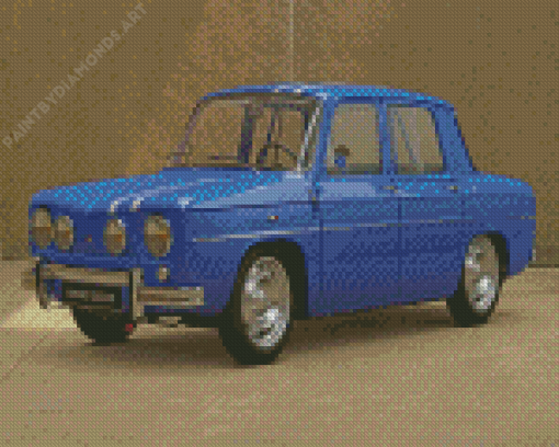 Blue Vintage Renault Car Diamond Painting