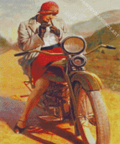 Classic Girl Motorcycle Diamond Painting