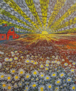 Field Of Daisies At Sunrise Diamond Painting