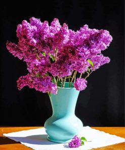 Lilac Flowers Vase Diamond Painting
