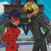 Miraculous Ladybug And Cat Noir In Paris Diamond Painting