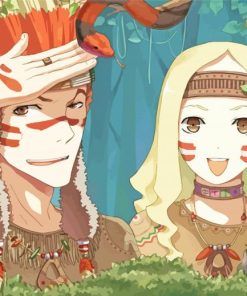 Native American Couple Anime Diamond Painting
