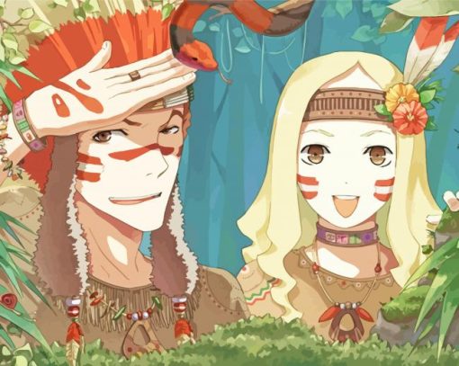 Native American Couple Anime Diamond Painting