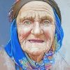 Old Lady Face In Veil Diamond Painting