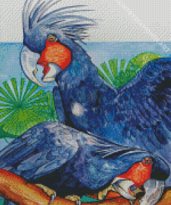 Palm Cockatoo Birds Art Diamond Painting