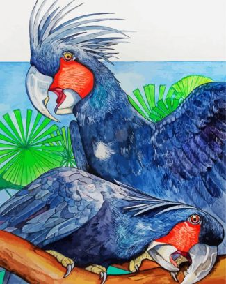 Palm Cockatoo Birds Art Diamond Painting