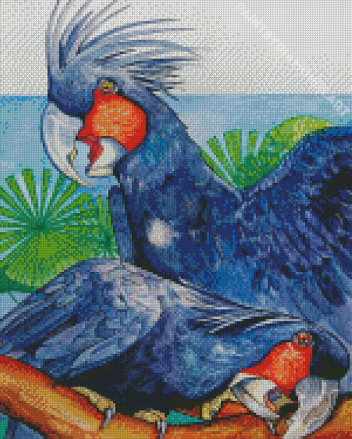 Palm Cockatoo Birds Art Diamond Painting