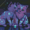 Purple Fantasy Cats Diamond Painting