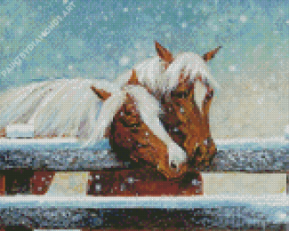 Ranch And Horses Couple Art Diamond Painting