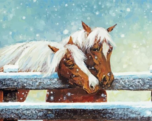 Ranch And Horses Couple Art Diamond Painting