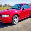 Red 2000 Ford Mustang Car Diamond Painting